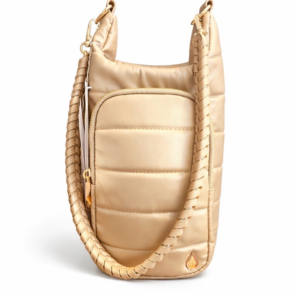 Baggallini Puffer Sling Crossbody Backpack Gold Tone Hardware Braided Strap